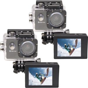 2 stuks Koppelpack Denver Action Camera HD - 5MP - Foto & Video - 30M Waterdicht - Incl. Accessoires - ACT324