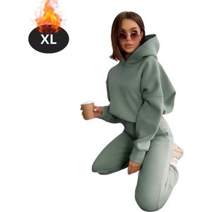 Nivard Joggingpak - Huispak - Volwassenen - Trainingspak - Comfortabel - Joggingsbroek - Tracksuit - Dames - Groen - XL