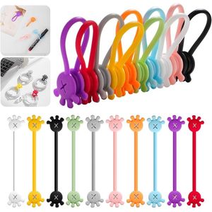 Magnetic Cable Organizer - 10 Pcs Reusable Silicone Cable Ties for Home and Travel