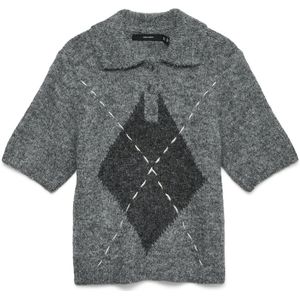 Vero Moda - Vmbliss 2/4 Poloneck - Pullover - Medium Grey Melange