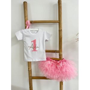 Verjaardag outfit-verjaardag tutu setje-1 jaar-eerste verjaardag-eigen naam-verjaardagjurk-verjaardag kleedje-cakesmash kleding meisje-fotoshoot kleding meisje verjaardag-set Rianne (mt 74)