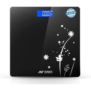 Ant Esports Flora Bud digitale persoonlijke schaal - Draagbaar en lichtgewicht ontwerp - Hoog weegvermogen van 180 kg- Zeer nauwkeurige sensor - Automatische uitschakeling - Zwart