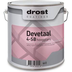 Drost - Devetaal 4-SB Hoogglans - Verf - Wit - 0,5 Liter