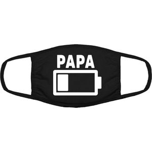 Papa mondkapje | vader | opa | vaderdag | grappig | gezichtsmasker | bescherming | bedrukt | logo | Zwart mondmasker van katoen, uitwasbaar & herbruikbaar. Geschikt voor OV