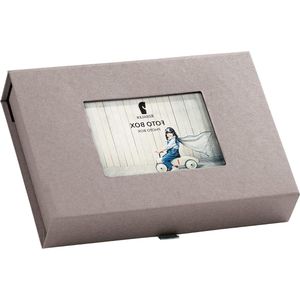 Fotobox met Passepartout - fotolijst - geschikt voor 13x18 cm - 1 stuk - Taupe - 203 x 45 x 147 mm