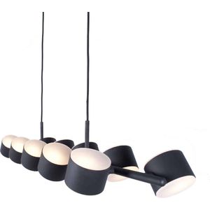 Moderne hanglamp Prince | 10 lichts | zwart | metaal | in hoogte verstelbaar tot 160 cm | eetkamer / eettafellamp | modern design