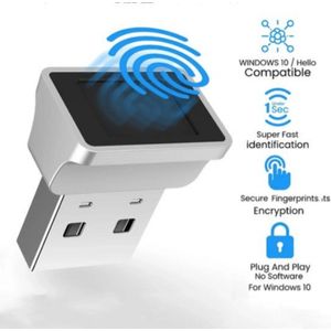 USB Vingerafdruklezer geschikt voor Windows 7/8/10/11 – Geavanceerde Biometrische Beveiliging voor Snelle en Veilige Toegang tot Laptop en PC zonder Wachtwoorden