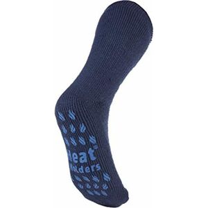 Heatholders, Superwarme Heren Slipper Sokken Anti-Slip, Deep Blue, Maat 39-45