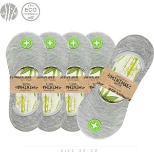 green-goose® Dames Bamboe Footies Grijs | 5 Paar | Maat 35-39 | Invisible Socks | Ballerina's | Duurzaam Bamboevezel | Ademend en Superzacht!