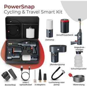 Caliber Bike & Outdoor Kit - 15.000 mAh Accu - Zaklamp - Hogedrukspuit - Compressor Bandenpomp - Werkt met PowerSnap Accu Platform (CPS-SET-01)