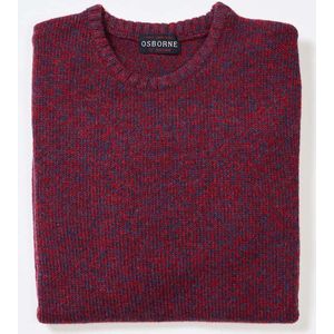 Osborne Knitwear Trui met vervilte ronde hals - Lamswol - Rhapsody/Poppy Melange - S