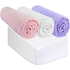 Set van 3 hoeslakens en 2 matrashoezen, 70 x 160 cm, voor babybed en kinderbed, 100% katoen, ultrazacht en ademend, Oeko-Tex gecertificeerd