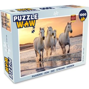 Puzzel Paarden - Zon - Zee - Strand - Dieren - Legpuzzel - Puzzel 1000 stukjes volwassenen