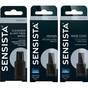 Sensista Happy Preppy Set - Cleanser & Lint free wipes - Primer - Base Coat - Gellak Voordeelset