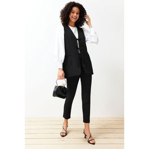 Trendyol Khaki Geweven Vest Met Striksluiting Aan De Voorkant Tctss24Yl00003