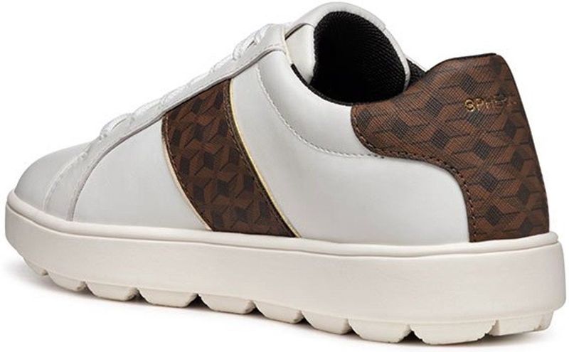 Geox - Spherica - Sneakers - Wit - Nappaleer en Leerachtig Materiaal