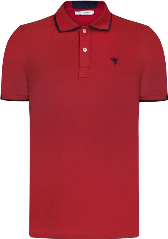 Felix Hardy - Polo Shirt - Rood - Korte Mouw - Katoenen Pique