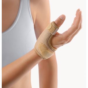 Bort Soft Duimbrace – Skiduim Brace – Duimklachten Ondersteuning – Duimsteun Artrose – Duimspalk Zachte binnenvoering – Duimbandage - Maat L - Beige