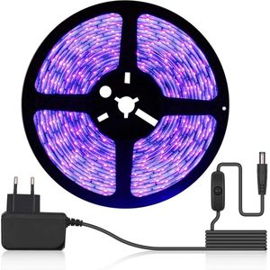 5 m UV-blacklightstrip, UV-LED-strip, 300 LED's, zelfklevend