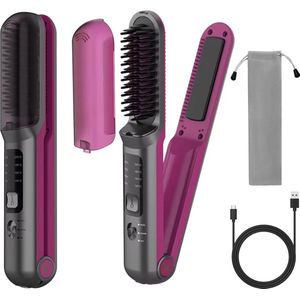 Solacis Draadloze stijlborstel - Stijlborstel - Elektrische haarborstel - Draadloze fohn - Draadloze haarborstel - Must have voor uw haar!