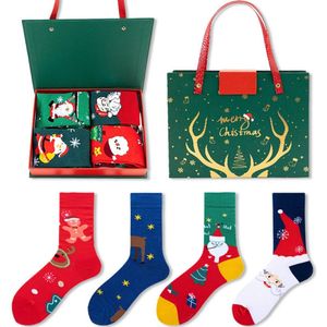 Kerstkousen Cadeaudoos - 4 Paar - Kerstkousen - 18*18cm Kousen - Kerstkousen - Herfst/Winterkousen - Kousen Cadeaudoos - Kerstcadeau - Herfst/Winterbenodigdheden - Kerstbenodigdheden