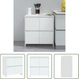 The Living Store Dressoir - minimalistisch ontwerp - 4 deuren - 70 x 41 x 75 cm - wit