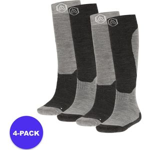 Apollo (Sports) - Skisokken Unisex - Grey Design - Maat 35/38 - 4-Pack - Voordeelpakket