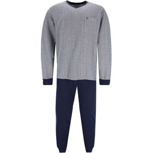 Verticaal gestreepte heren pyjama Hajo - Blauw - Maat - 50
