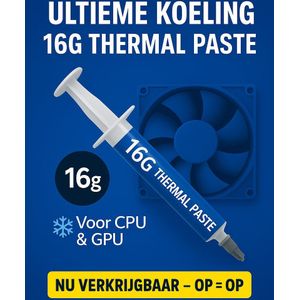 Vivefly Electronics Cool&Paste 16G - Thermische Pasta - CPU Koeler - Koelpasta - Geschikt voor Videokaarten - Hoge Prestaties - Warmteafvoer - Beste Thermische Pasta - Thermal Paste