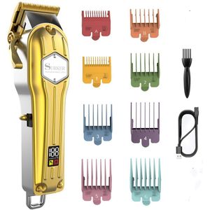 Surker Professionele Heren Tondeuse en Baardtrimmer – Draadloos LCD Display – Goud