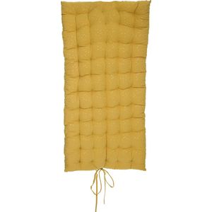 Atmosphera Kids Berlingot vloermatras oker met gouden driehoekjes - 60 x 120 Cm - Vloerkussen - Katoen