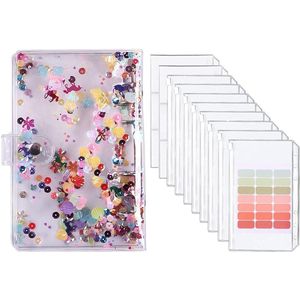 A6 Budget Binder met Duidelijke Pailletten Cover en 8 Rits Cash Enveloppen