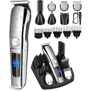 Baardtrimmer voor heren - Elektrisch scheerapparaat - 5 richtkammen - Body Face Grooming Set - Mannen man papa cadeau