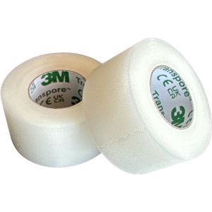 3M Transpore transparante 1 rol plastic tape 2.5cmx9,1m - eenvoudig op maat scheurbare 'ademende' tape