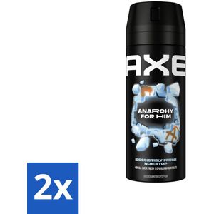 Axe Deodorant Bodyspray Anarchy for Him 150 ml - Voordeelverpakking - 2 stuks