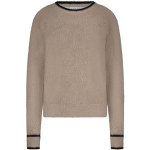 Red Button - Fluffy Sweater - Beige - Dames