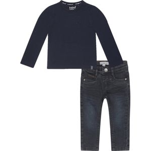 Koko Noko - Kledingset - Dark Blue Jeans - Shirt Nate Ls Navy - Maat 74/80