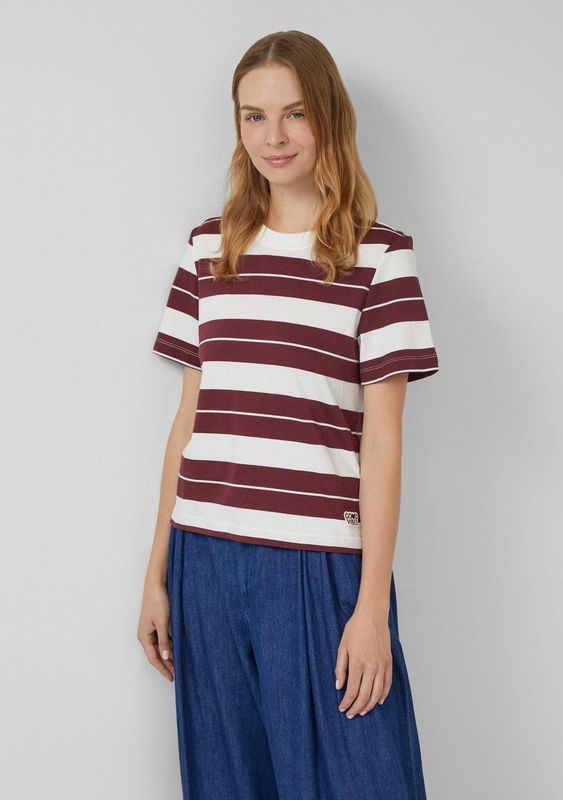 T-shirt - Cropped - Katoen - Met Strepen