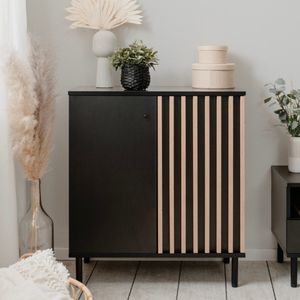 Commodes - Manet - Bruin - Zwart - MDF - 2 Deuren