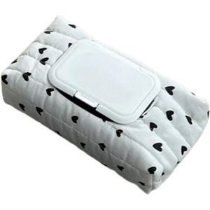 Billendoekjeshouder wit hartjes - billendoekjesetui - billendoekjes etui - natte doekjes houder - billendoekjesdoos - vochtig toiletpapier houder -