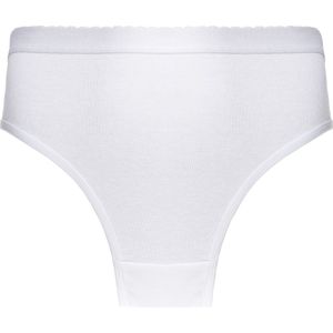Marly MOON's - Ribana - Bikini Slips - 100% Katoen Rib Stof - Kanten Ondergoed Dames Slips - L - Wit - 1 Stuk