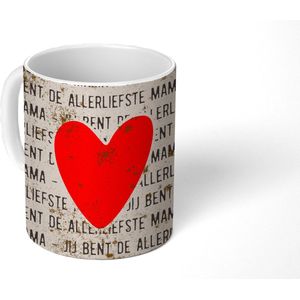 Mok - Koffiemok - Spreuken - Quotes Jij Bent de Allerliefste Mama - Moederdag cadeautje - Vintage - Mokken - 350 ML - Beker - Koffiemokken - Theemok - Mok met tekst