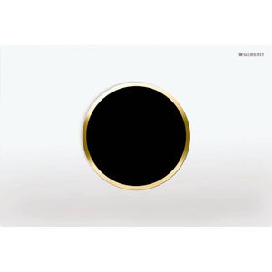Geberit Sigma 10 bedieningspaneel wit IR Touch-Free met designring verguld voor Sigma reservoir 12cm (UP320)