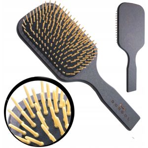 Houten Pneumatische Paddle Haarborstel - Dark Chocolate