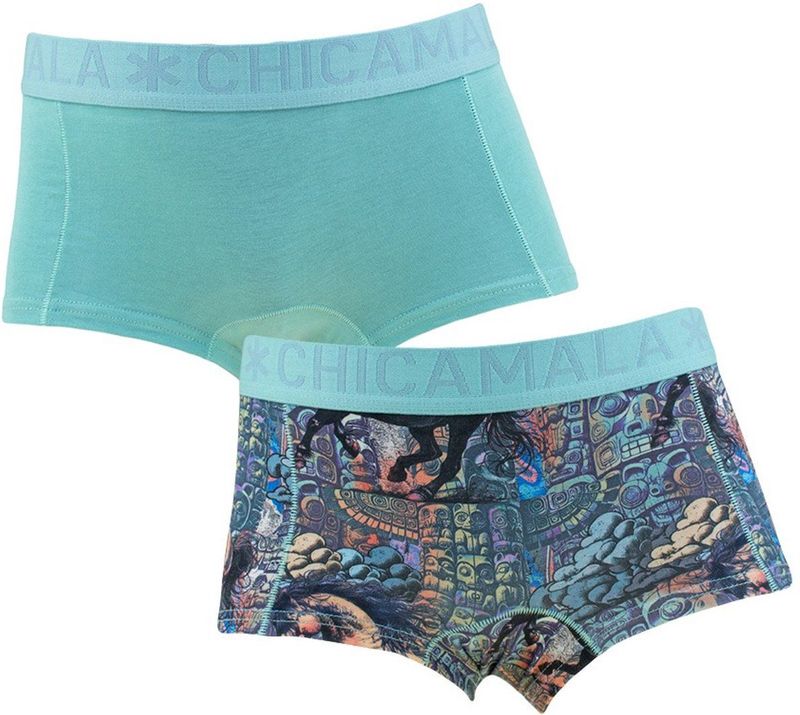 Muchachomalo Girls 2-pack boxer shorts print + solid
