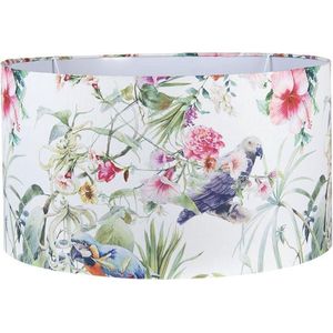 Vtw Living - Lampenkap - Hanglamp - Bloemen - Vogels - Stof - 53 cm breed