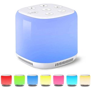 White Noise Machine - Wit Geluid met 7 Kleuren Nachtlampje en 34 Slaaphulp Geluiden, Kalmeert Emoties, Met Timer en Instelbare Luminositeit, Geschikt voor Baby's en Kinderen