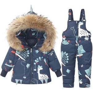 Winter Snowsuit Set voor Baby Meisjes en Jongens - Gewatteerde Donsjas met Verwijderbare Bontkap en Sneeuwbroek