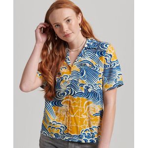 Superdry Vintage Beach Resort Shirt Blauw M Vrouw