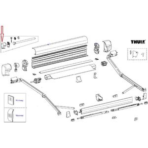 Thule 8000 Eindkap vaste bak links 220V Antraciet